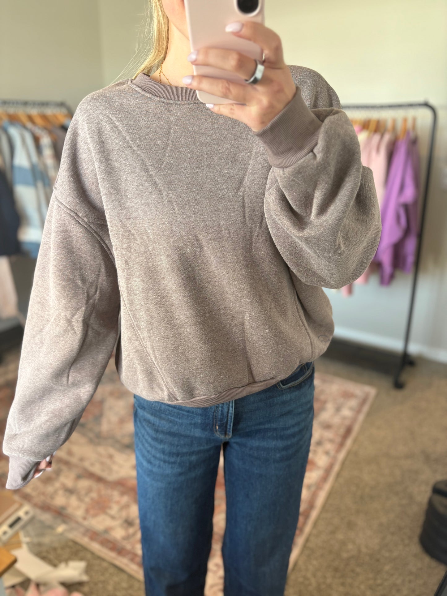 Oversized Walnut Crew