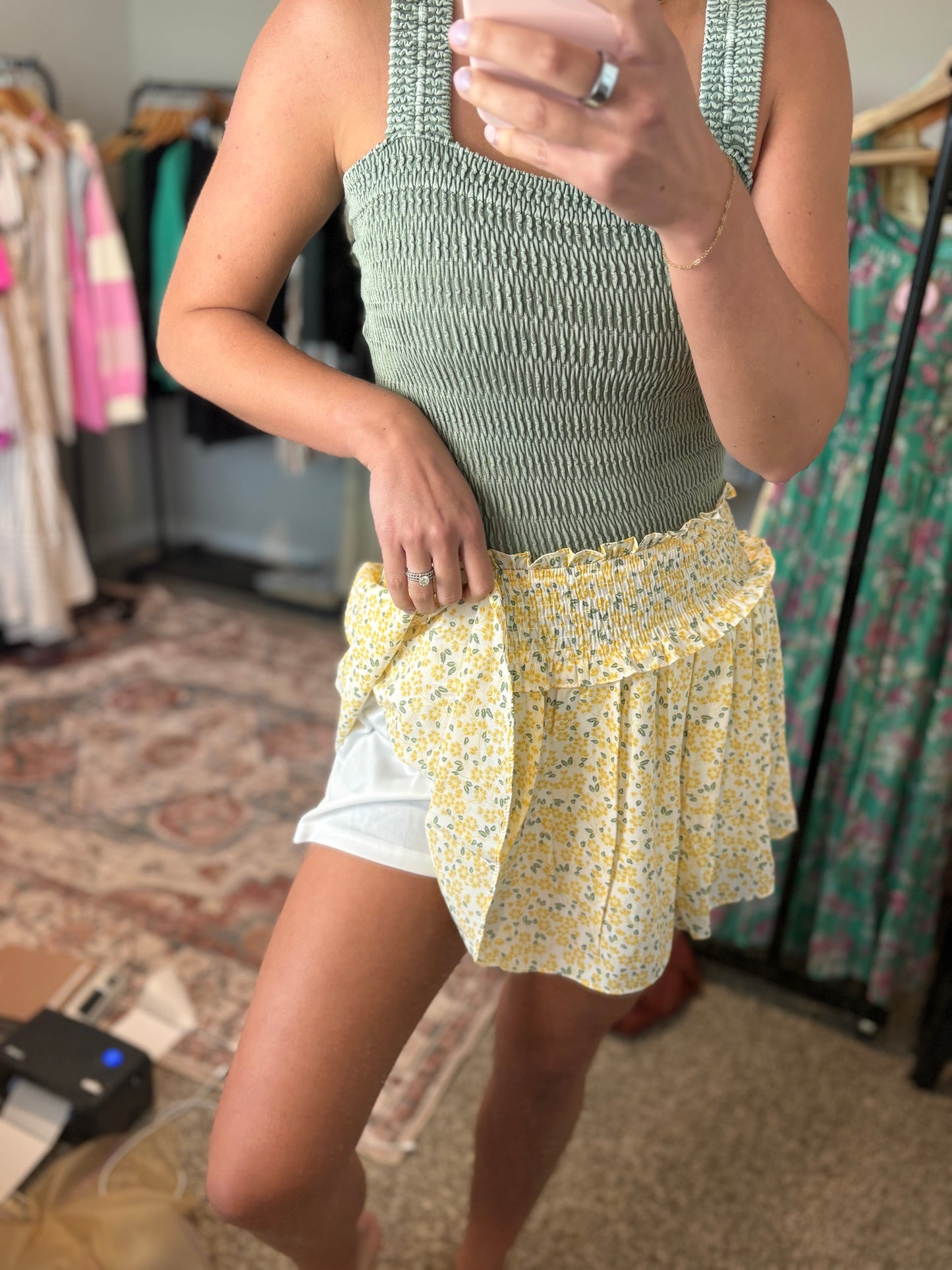 Yellow Floral Skirt