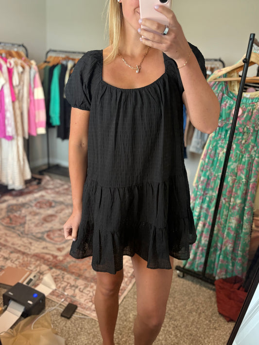 Black Puff Sleeve Dress