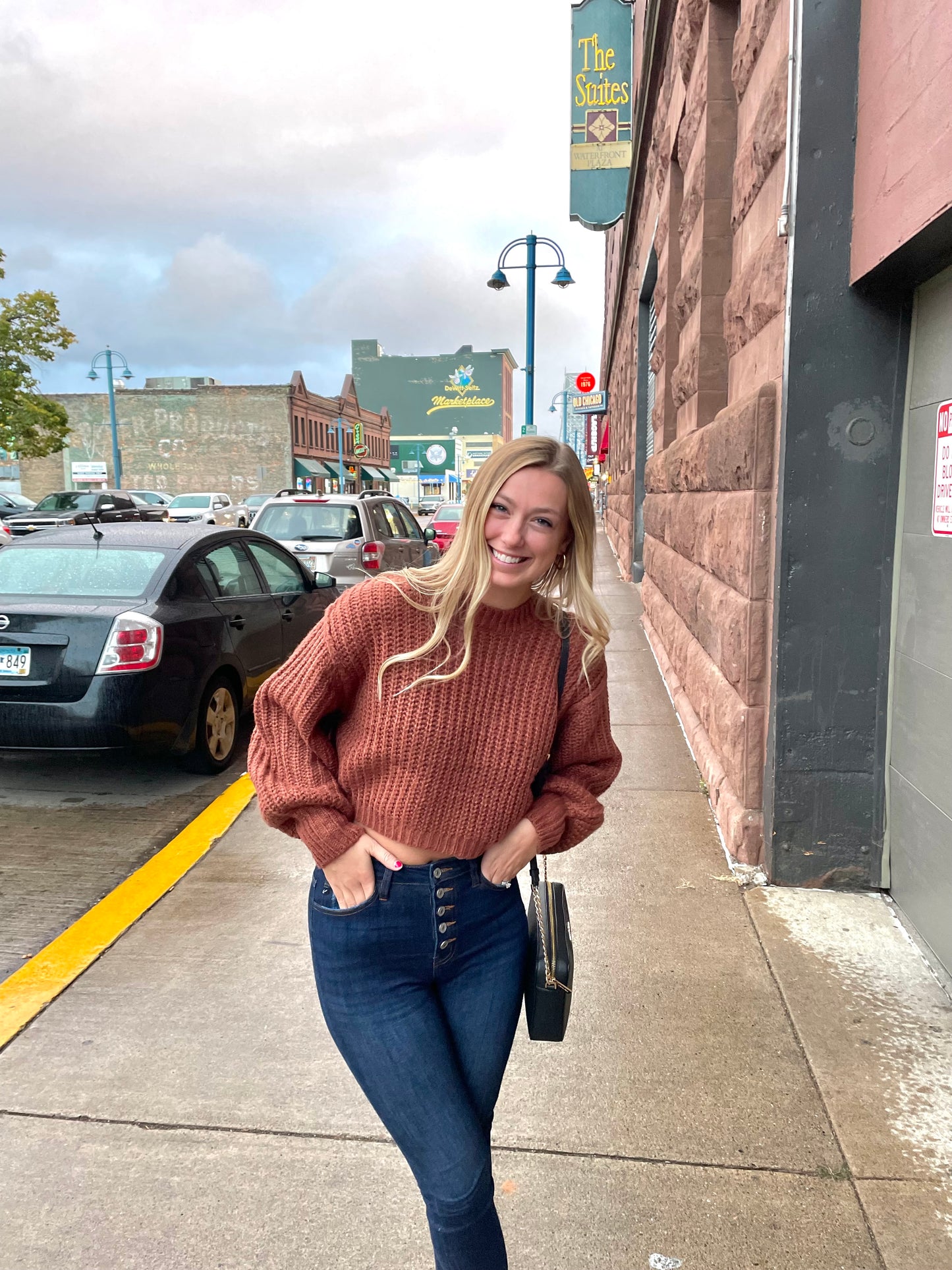 Rust Cropped Sweater