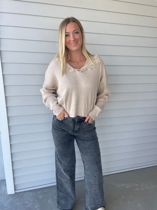 Taupe Ribbed Sweater