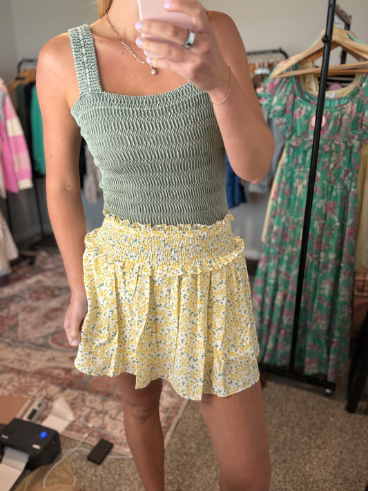 Yellow Floral Skirt