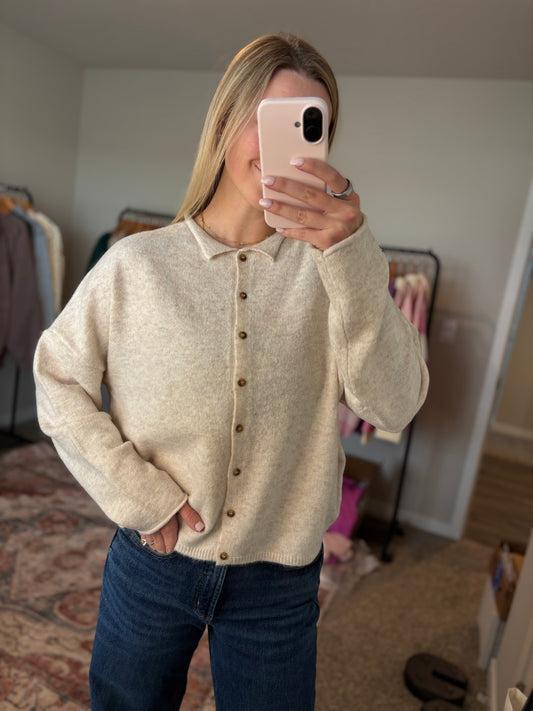 Heather Beige Cardigan