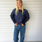 Navy Two-Tone Sweater