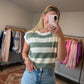 Sage Striped Top