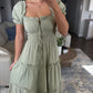 Olive Tiered Midi Dress