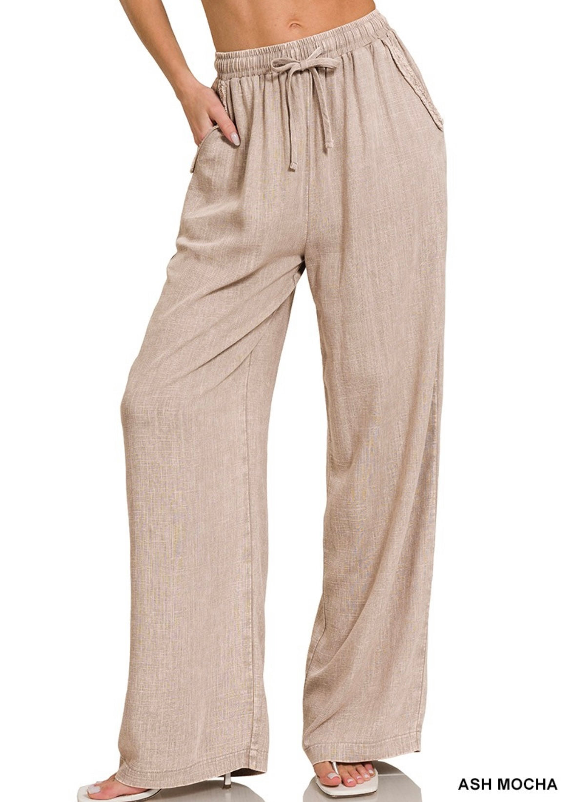 Acid Wash Linen Pants