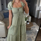 Olive Tiered Midi Dress
