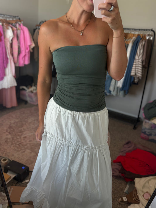 Hunter Green Strapless Top