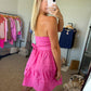 Pink Smocked Mini Dress