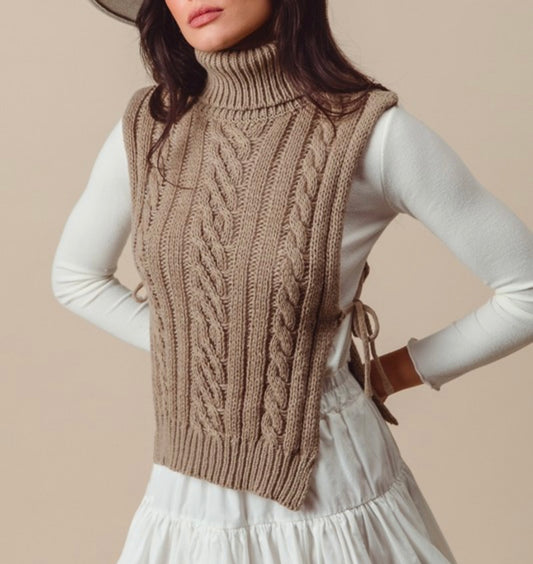 Turtle Neck Cable Vest