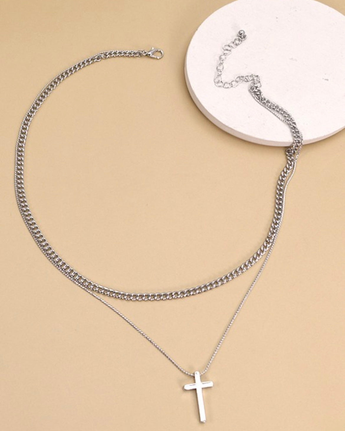 Double Layer Cross Necklace