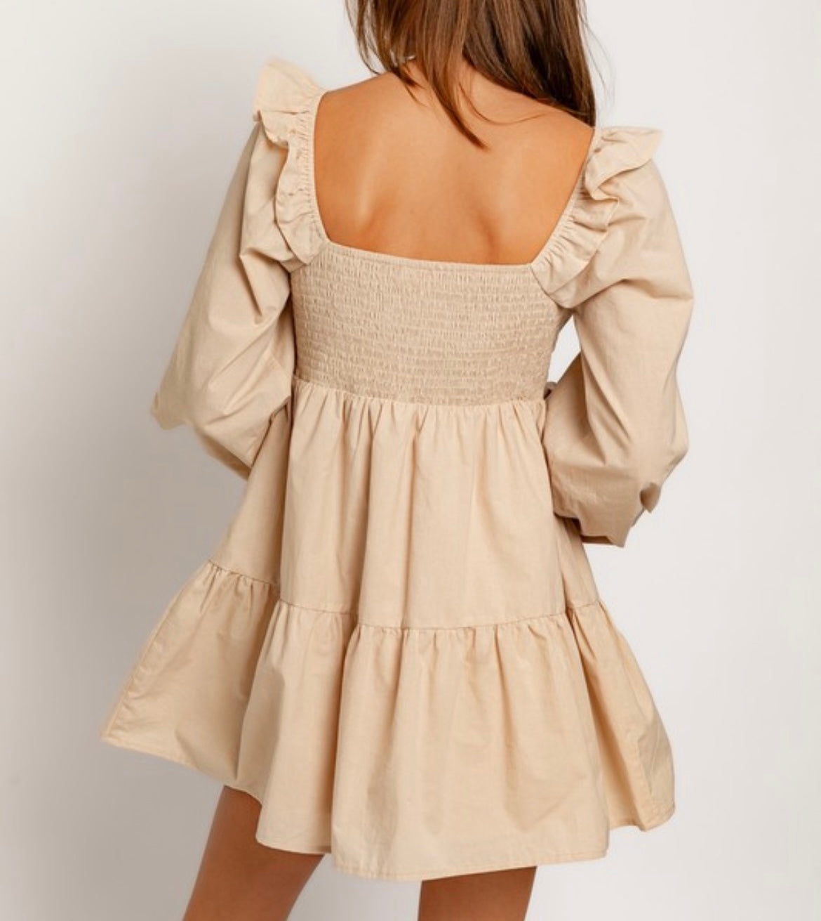 Beige Babydoll Dress