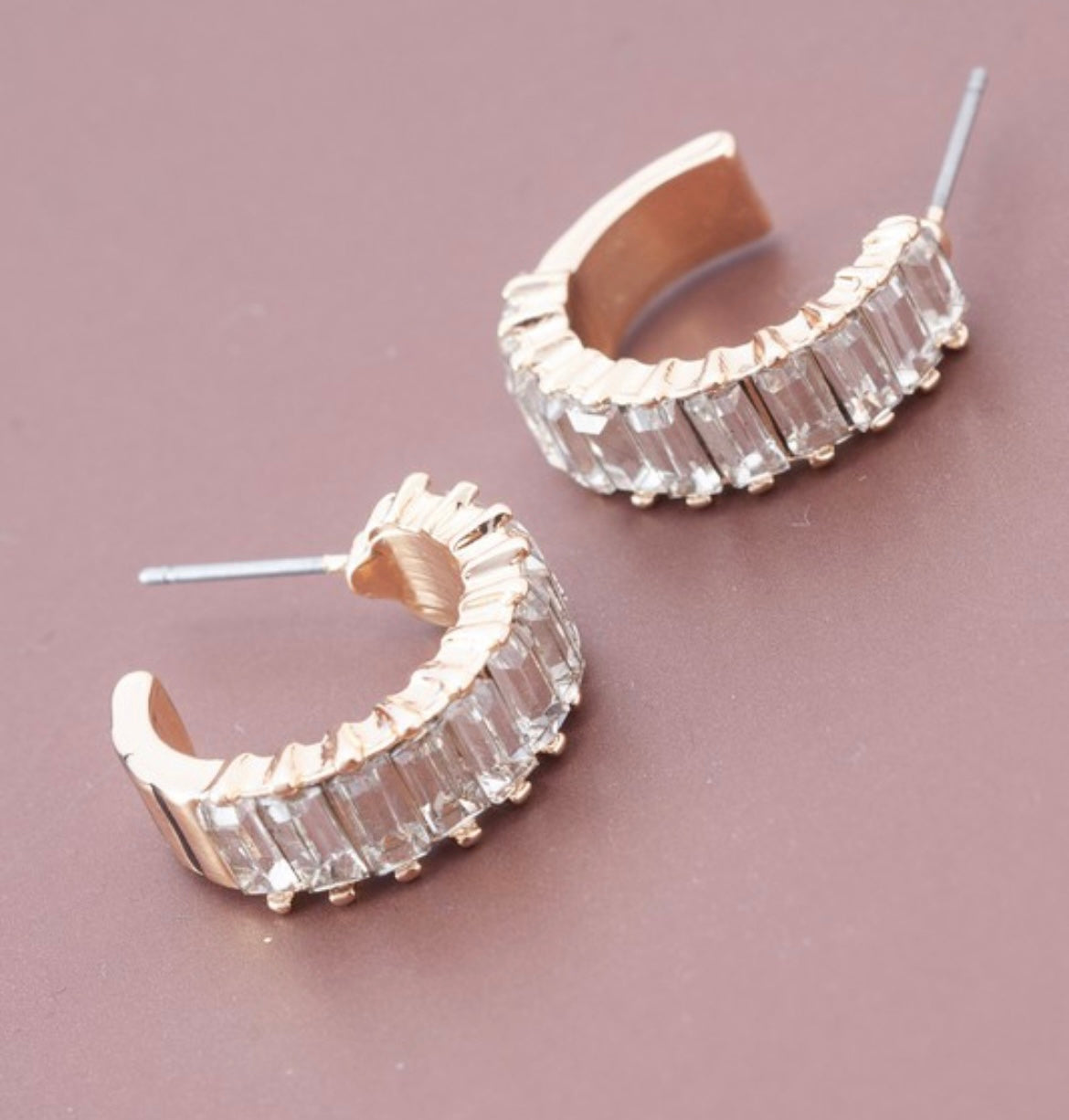 Rhinestone Circle Hoop Earrings