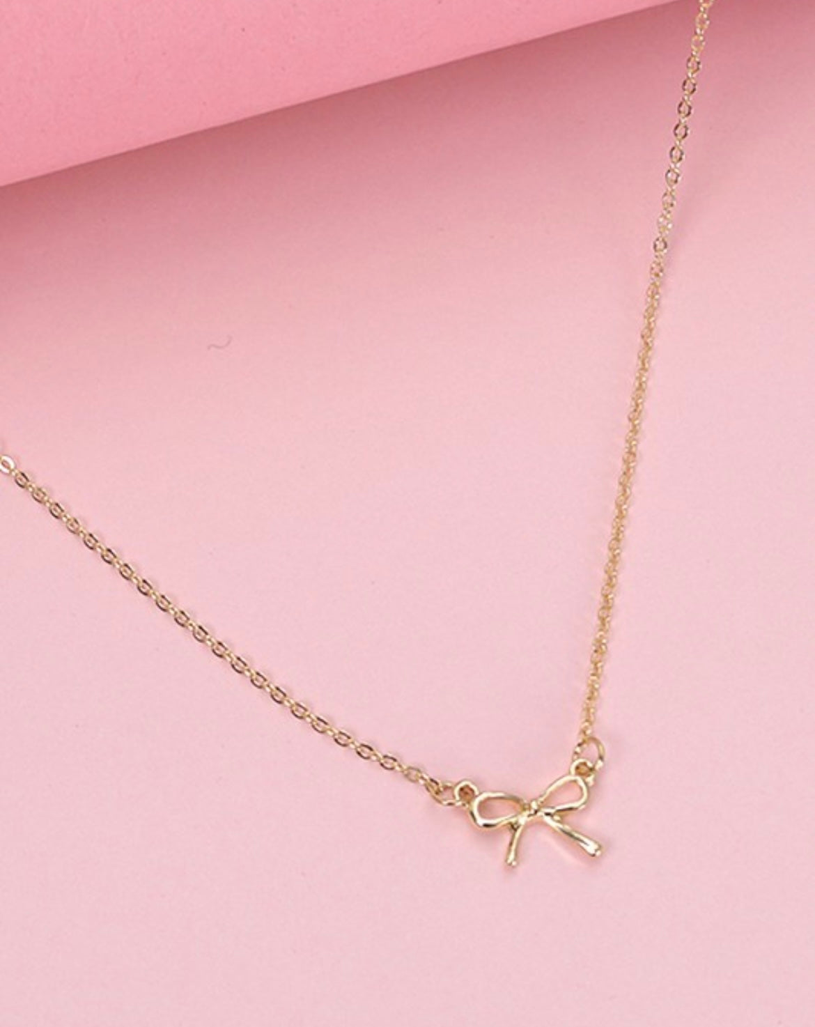 Mini Gold Bow Necklace