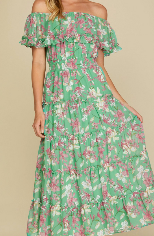 Light Green Floral Dress