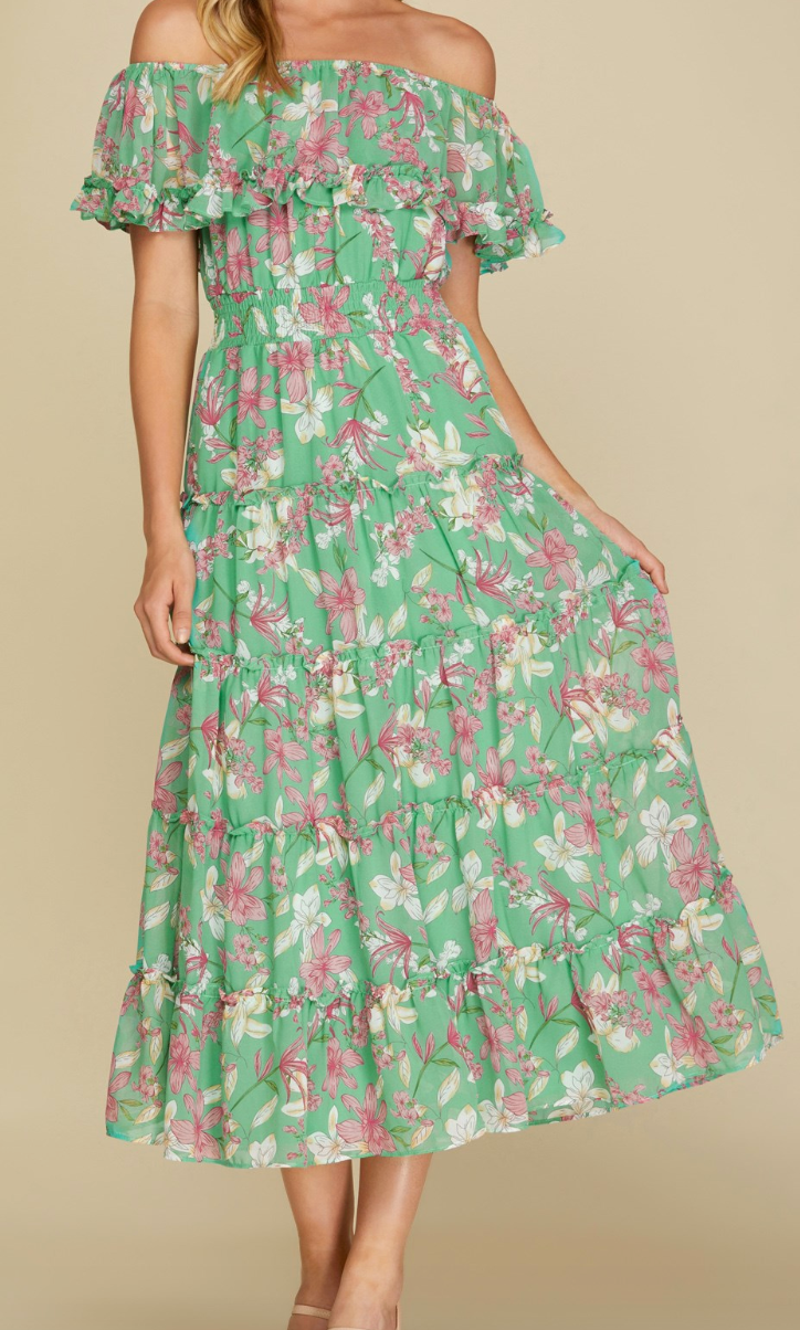 Light Green Floral Dress
