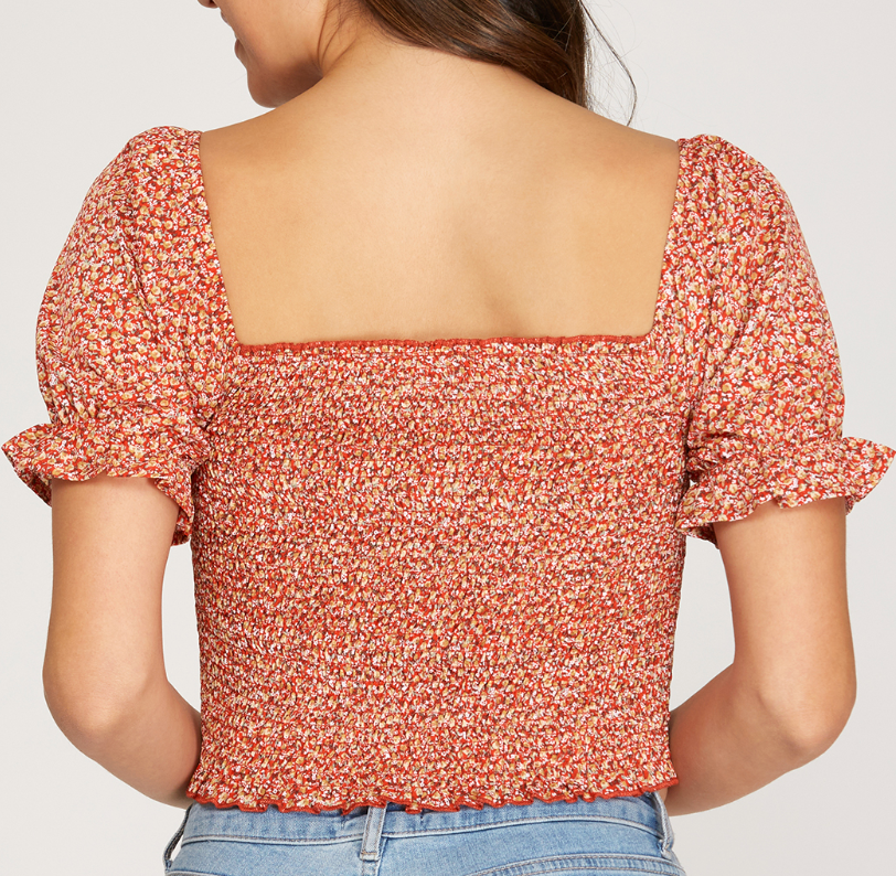 Floral Smocked Top