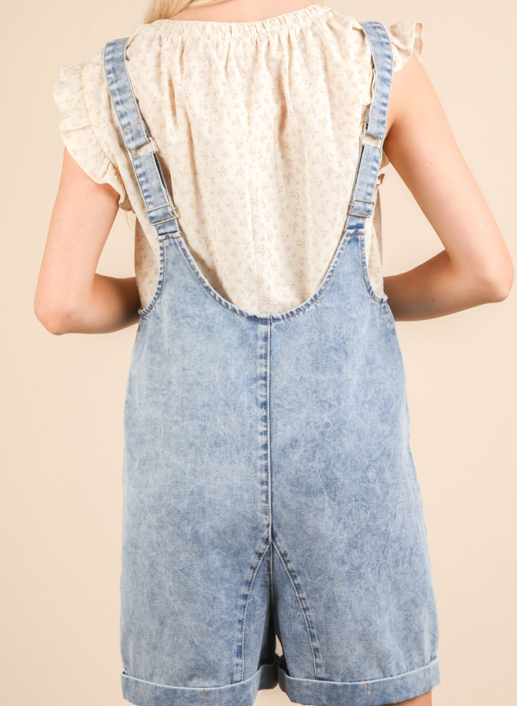 Washed Denim Romper