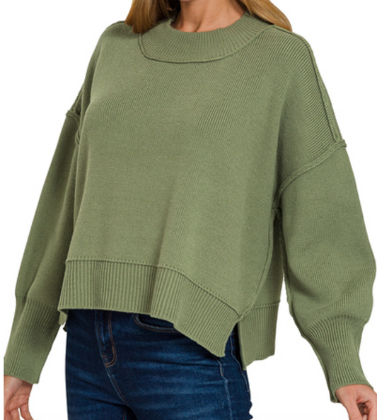 Olive Drop Sweater