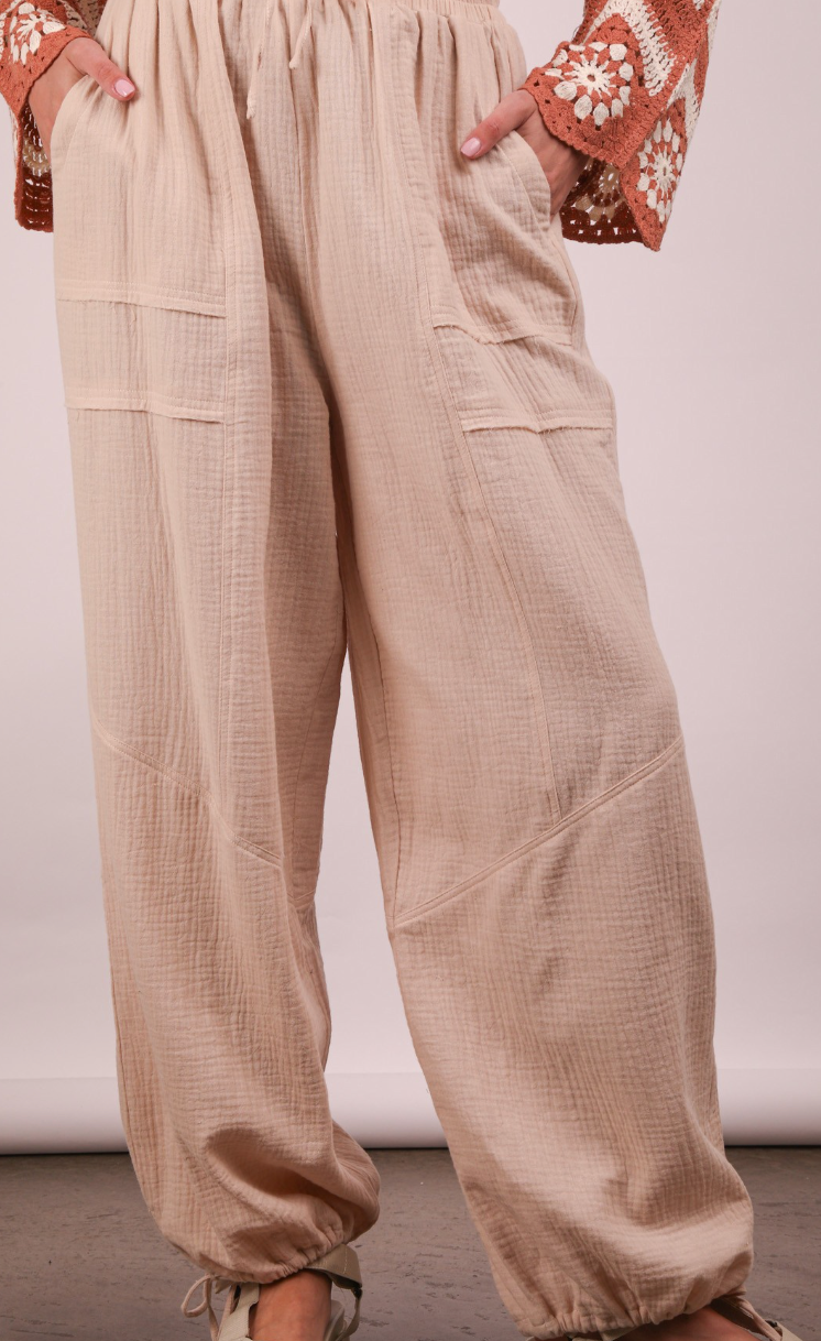 Wide Leg Gauze Pants