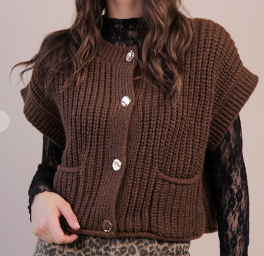 Button Down Sweater Top