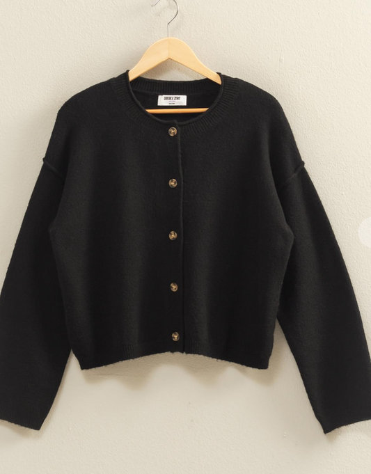 Black Relaxed Cardigan