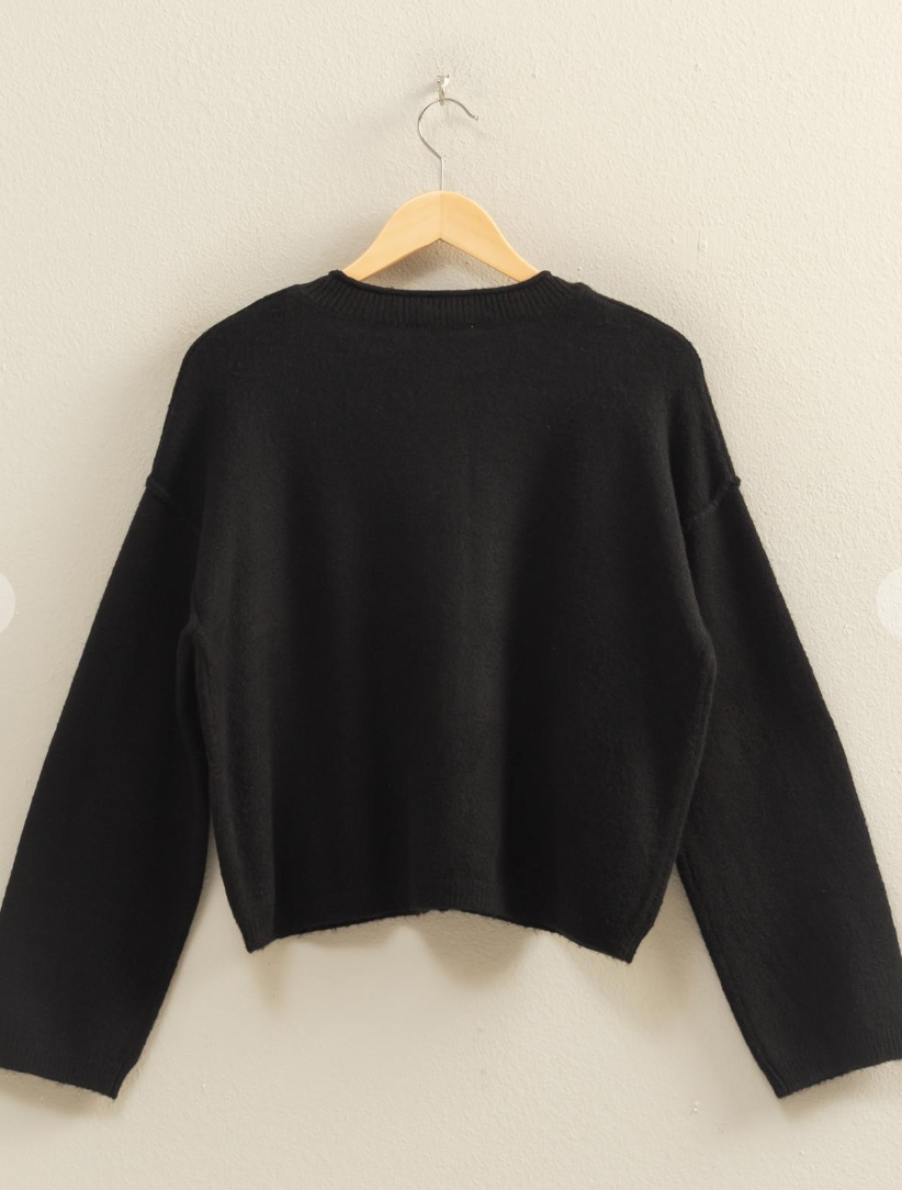 Black Relaxed Cardigan
