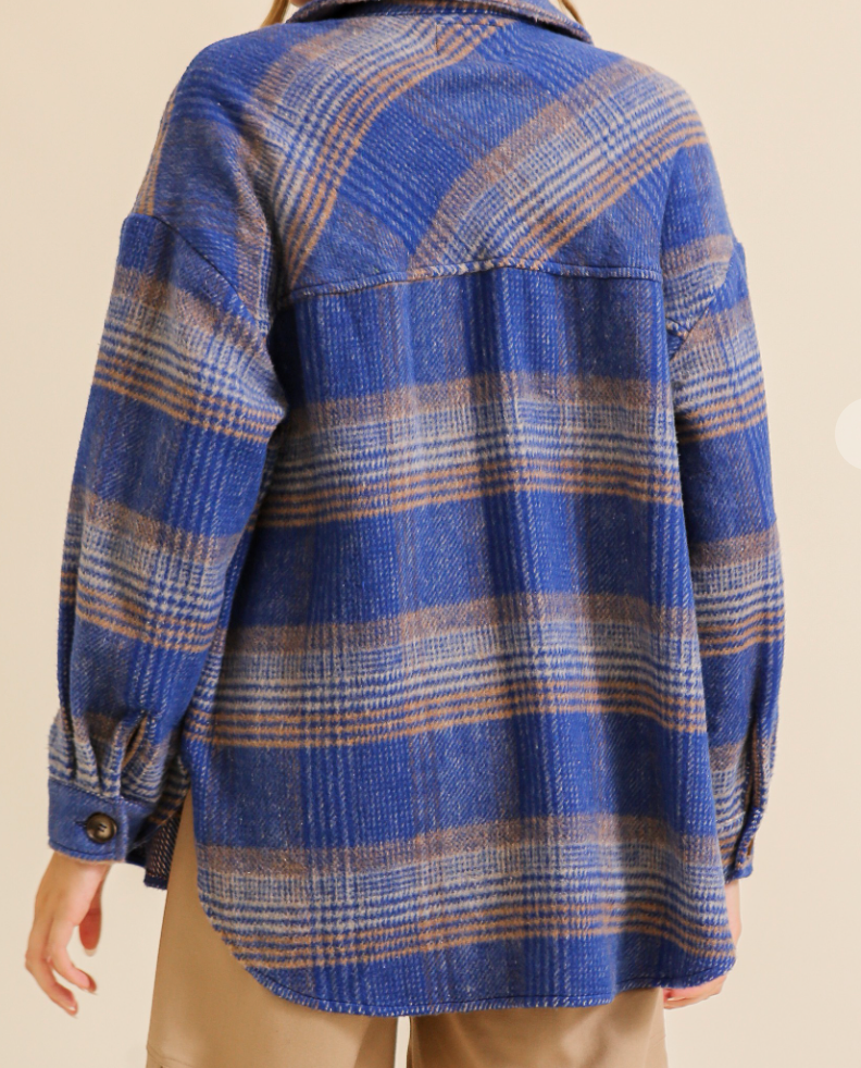 Blue/Taupe Shacket