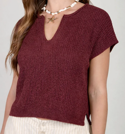 Maroon Short Sleeve Top