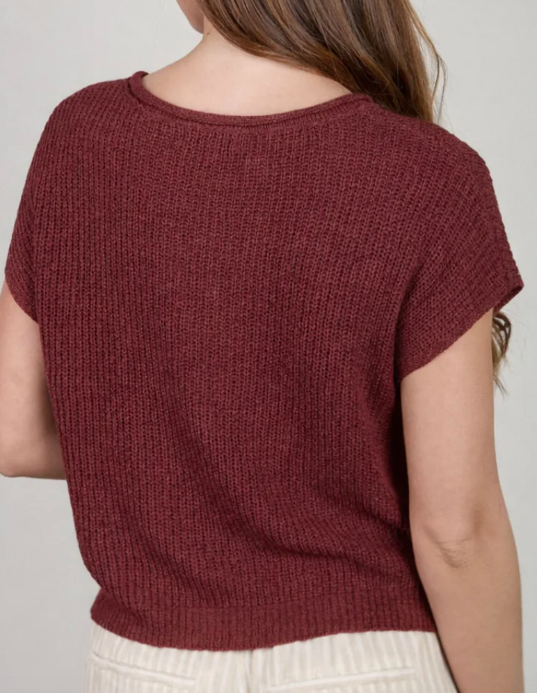Maroon Short Sleeve Top