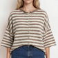 Stripe Short Sleeve Cardigan