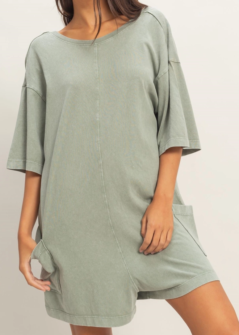 Sage Mineral Washed Romper