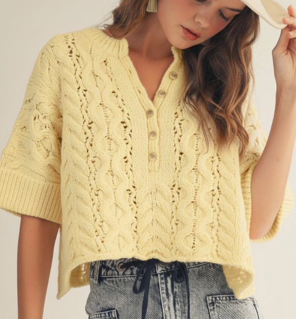Lemon Knit Top