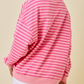 Oversized Pink Stripe Crew