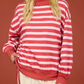 Red Stripe Mock Neck