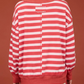 Red Stripe Mock Neck