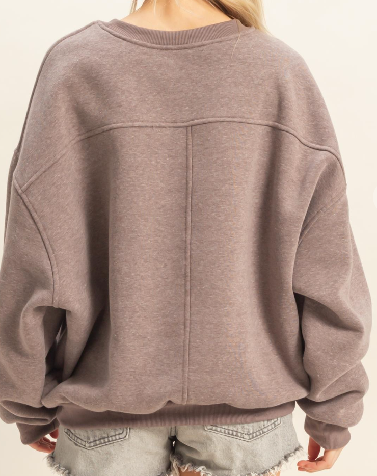 Oversized Walnut Crew