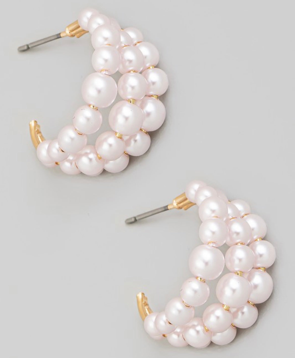 Pearl Beaded Hoops