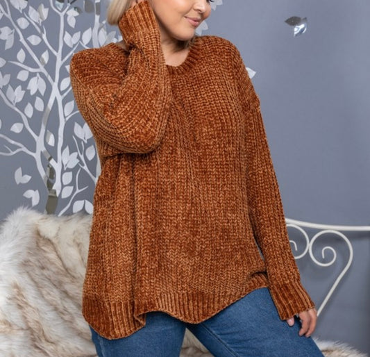 Extended Sizes Knit Sweater