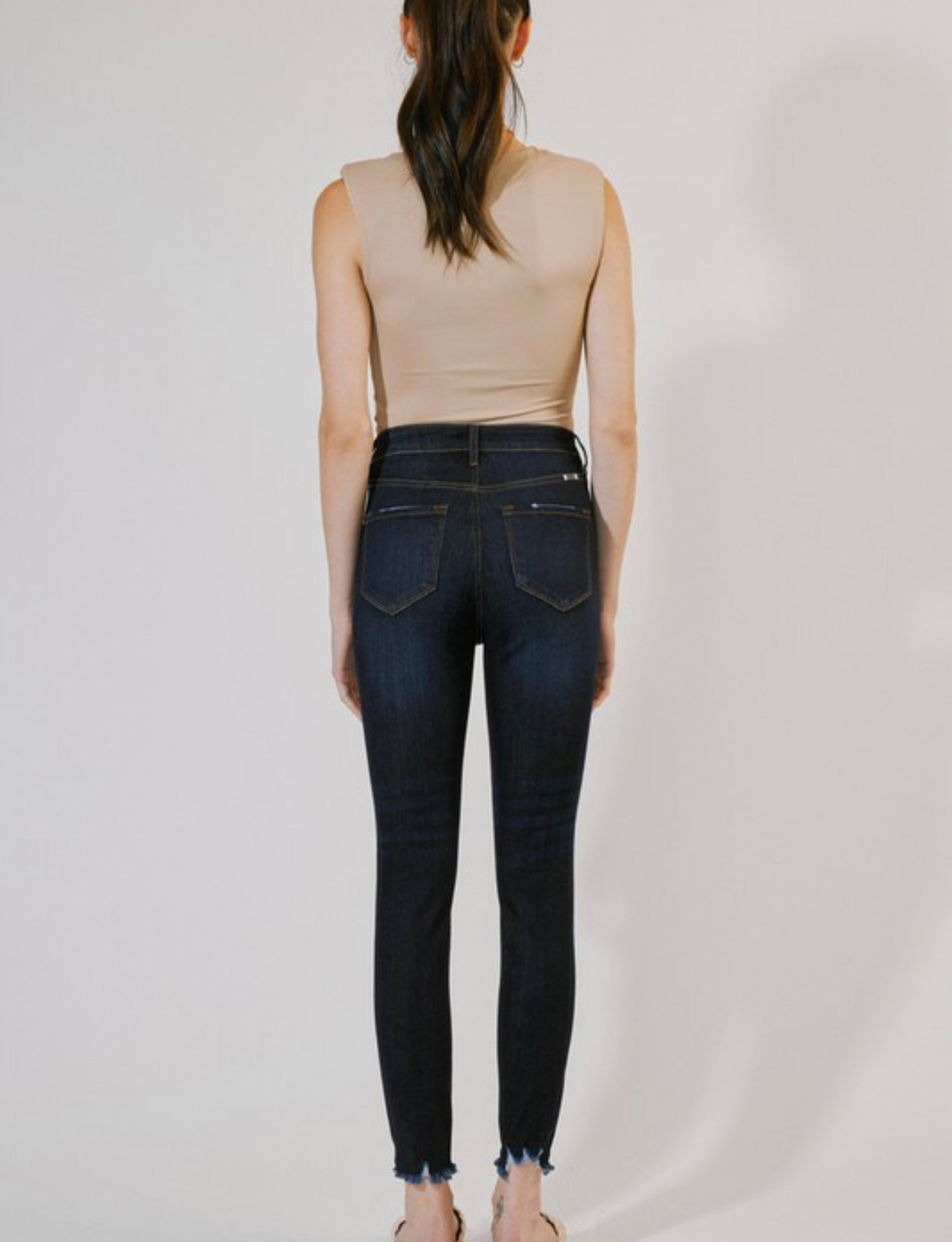 Kan Can High Rise Ankle Skinny Jeans