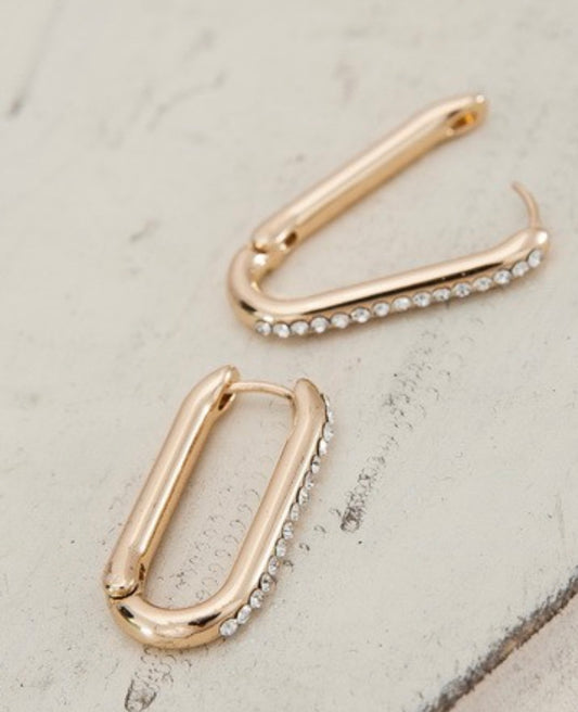 Rhinestone Rectangle Hoops