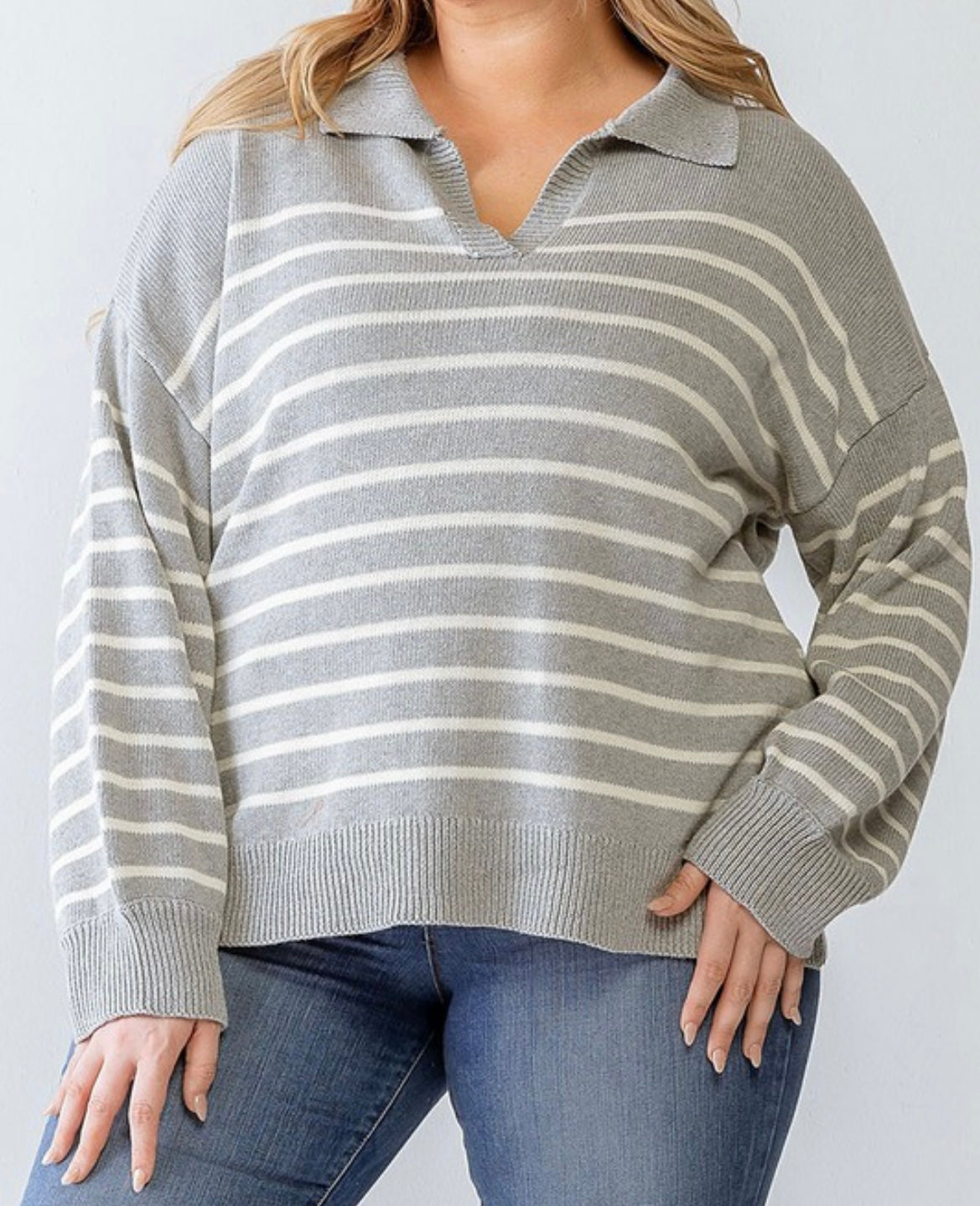 Stripe Collared Sweater